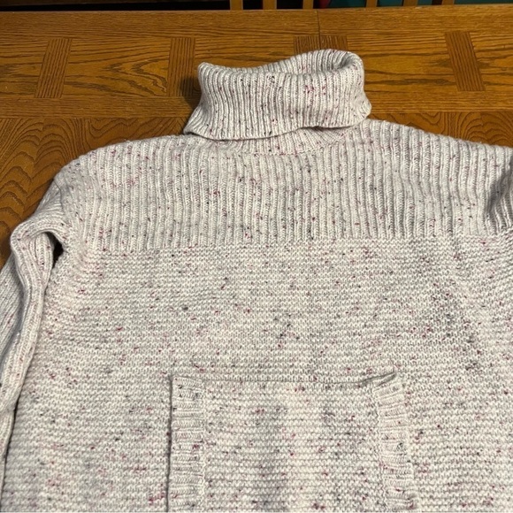 WoolOvers Multicolor Knit Turtle Neck Kangaroo Pouch Lambswool Sweater Sz S - Picture 4 of 14